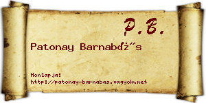 Patonay Barnabás névjegykártya