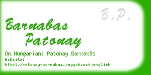 barnabas patonay business card